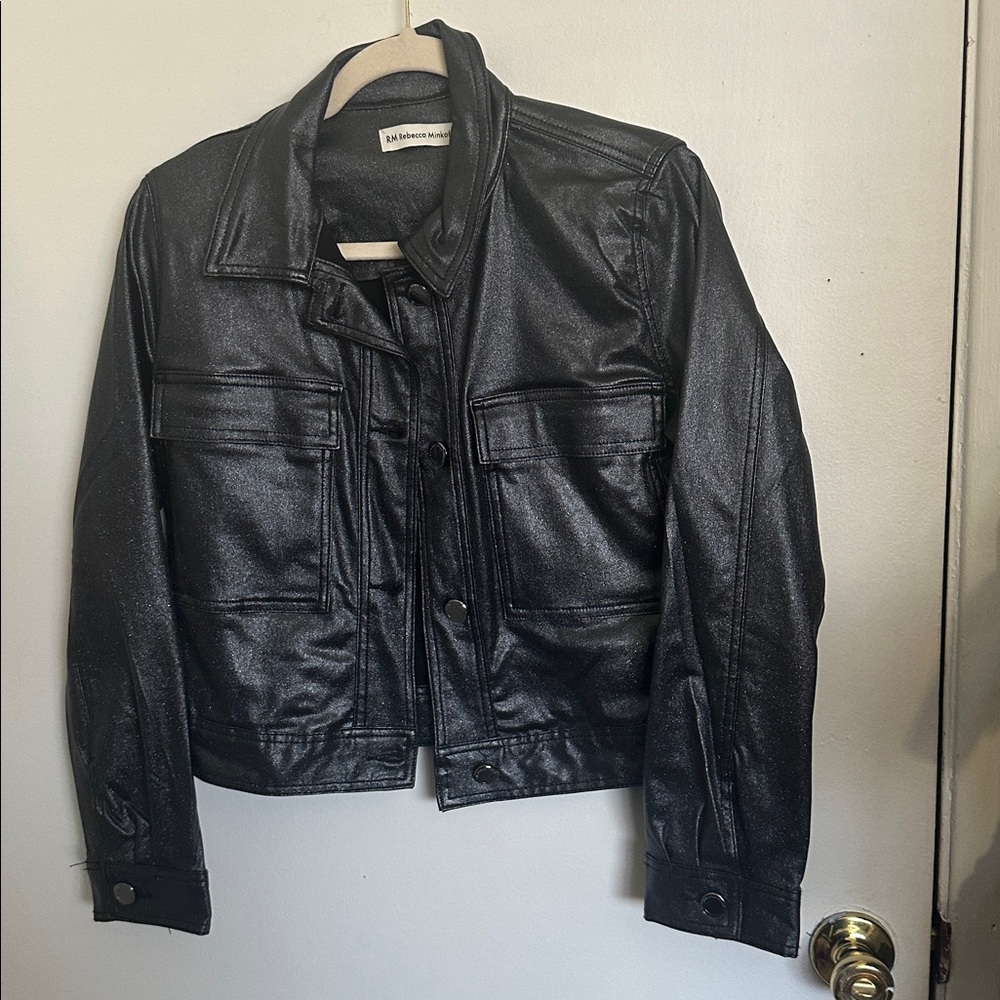 Rebecca Minkoff Shimmering Black denim style Jacket